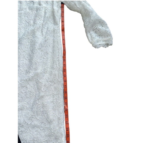 Womens White Lace Dress Formal Size 14 Short Simple Wedding Dress - Picture 13 of 16